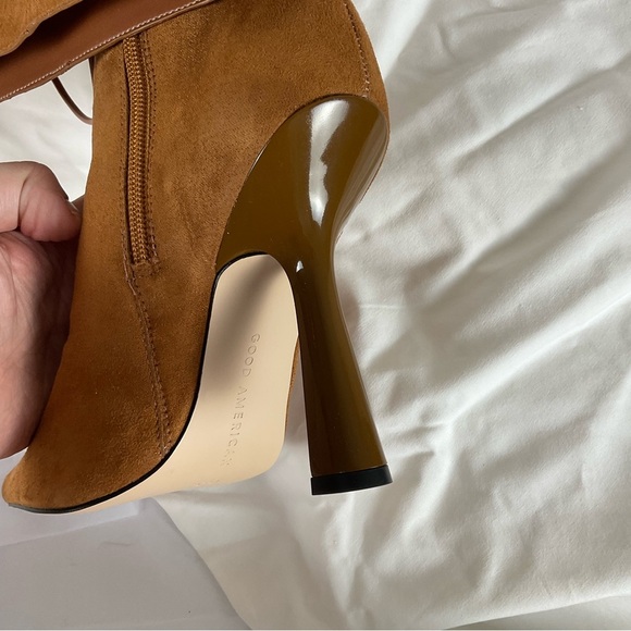 Good American “Carla” Over The Knee Brown Boots Ultra High Spool Heel Sz 6.5 - Picture 4 of 6